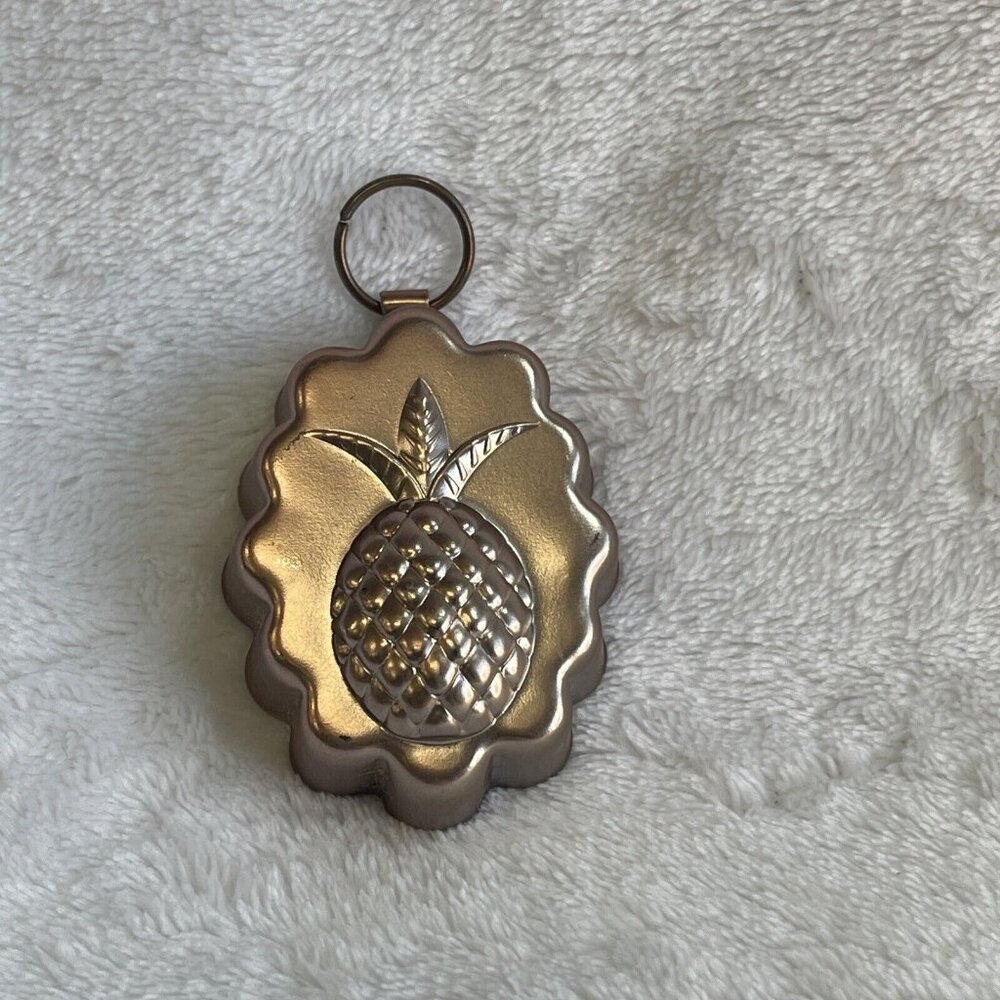 Miniature Candy Or‎ Butter Molds Pineapple Tin Lined 2” Ornament Jello Mold